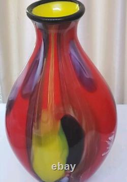 Salvadore Studio Tall Multicolor Blown Murano Style Glass Vase 18 Mint
