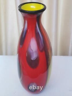 Salvadore Studio Tall Multicolor Blown Murano Style Glass Vase 18 Mint