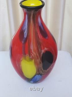 Salvadore Studio Tall Multicolor Blown Murano Style Glass Vase 18 Mint