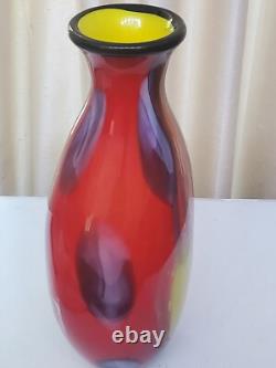 Salvadore Studio Tall Multicolor Blown Murano Style Glass Vase 18 Mint