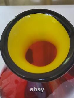 Salvadore Studio Tall Multicolor Blown Murano Style Glass Vase 18 Mint