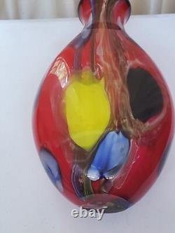 Salvadore Studio Tall Multicolor Blown Murano Style Glass Vase 18 Mint