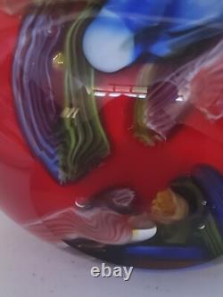 Salvadore Studio Tall Multicolor Blown Murano Style Glass Vase 18 Mint