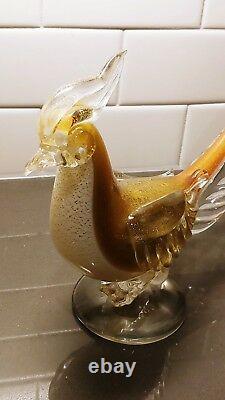 Salviati & Co Hand Blown Glass Pheasants ($2,495 valued) Murano Gold Pair