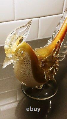 Salviati & Co Hand Blown Glass Pheasants ($2,495 valued) Murano Gold Pair