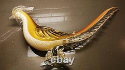 Salviati & Co Hand Blown Glass Pheasants ($2,495 valued) Murano Gold Pair