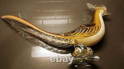 Salviati & Co Hand Blown Glass Pheasants ($2,495 valued) Murano Gold Pair