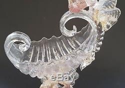 Salviati Murano clear glass vintage Victorian Venetian antique dragon comport