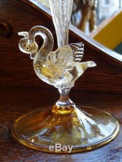 Salviati Venetian Murano Hand Blown Swan Champagne Glasses Martini Sherbet