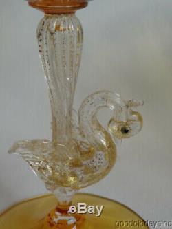 Salviati Venetian Murano Hand Blown Swan Champagne Glasses Martini Sherbet