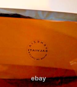 Salviati Venezia Murano Large Blown Art Glass Centerpiece Bowl Amber Italy 2004