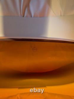 Salviati Venezia Murano Large Blown Art Glass Centerpiece Bowl Amber Italy 2004