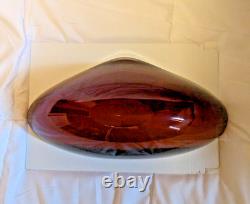 Salviati Venezia Murano Large Blown Art Glass Centerpiece Bowl Amber Italy 2004