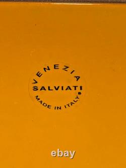 Salviati Venezia Murano Large Blown Art Glass Centerpiece Bowl Amber Italy 2004