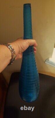 Saviati Tall Murano Tigrati vase. Hand blown glass vase w box