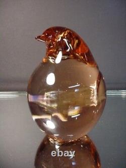 Scarce Signed Seguso Glass Vintage Penguin Peach Paperweight Murano Eames Era