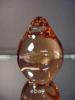 Scarce Signed Seguso Glass Vintage Penguin Peach Paperweight Murano Eames Era