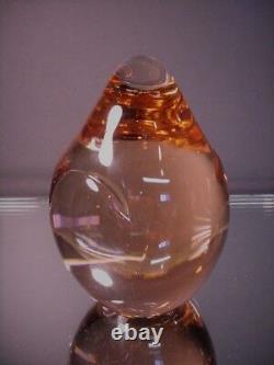 Scarce Signed Seguso Glass Vintage Penguin Peach Paperweight Murano Eames Era