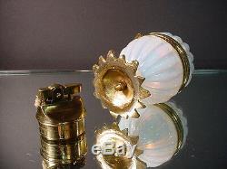 Scarce Vintage Fratelli Toso 3 pc Opalescent Smoke Set withOrmolu Murano Eames Era