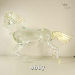 Seguso Gold Fleck MURANO VENITIAN Art Glass HORSE Figurine E1C