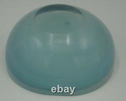 Seguso Murano Glass Opaline Cased Glass Geode Bowl Turquoise And Blue