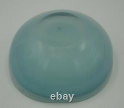 Seguso Murano Glass Opaline Cased Glass Geode Bowl Turquoise And Blue