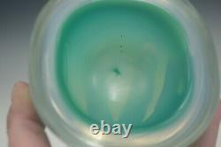 Seguso Murano Glass Opaline Cased Glass Geode Bowl Turquoise And Blue