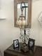 Seguso Murano Hand Blown Antique 40s Glass Light Wrought Iron Table Glass Base