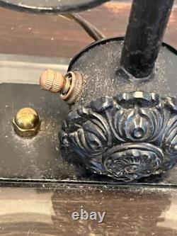 Seguso Murano Hand Blown Antique 40s Glass Light Wrought Iron Table Glass Base