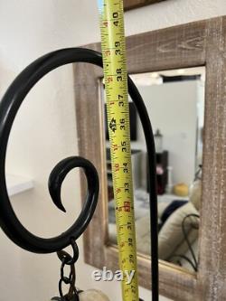 Seguso Murano Hand Blown Antique 40s Glass Light Wrought Iron Table Glass Base