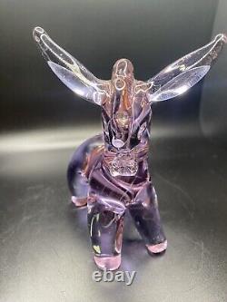 Seguso Vetri D'arte Vda Murano Art Glass Donkey Violet Figure Paperweight