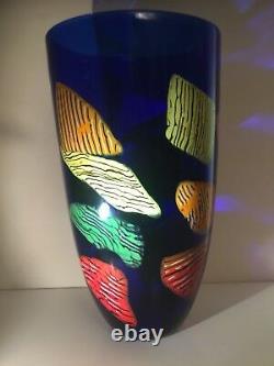 Seguso Viro Murano Glass Hand Blown Large Vase