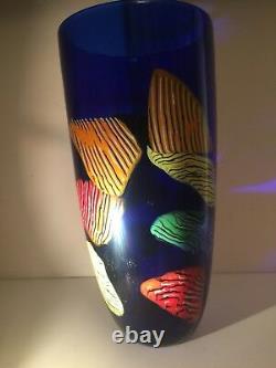 Seguso Viro Murano Glass Hand Blown Large Vase