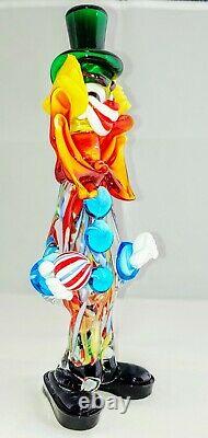 Seguso clown with double bow 1950s Murano Italy Large