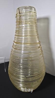 Sergio Constantini Signed + Label X Large Murano Glass Yellow 11 Lbs Mint Vase