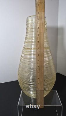 Sergio Constantini Signed + Label X Large Murano Glass Yellow 11 Lbs Mint Vase