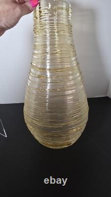 Sergio Constantini Signed + Label X Large Murano Glass Yellow 11 Lbs Mint Vase