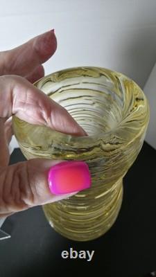 Sergio Constantini Signed + Label X Large Murano Glass Yellow 11 Lbs Mint Vase