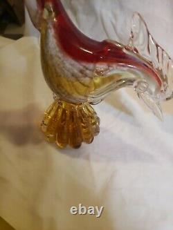 Set Of Hand Blown Art Glass Birds Murano Italy vintage