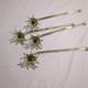 Set of 4 Hand-blown Murano Glass Chandelier Flower Rods