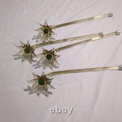 Set of 4 Hand-blown Murano Glass Chandelier Flower Rods
