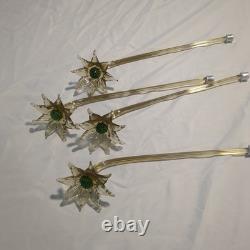 Set of 4 Hand-blown Murano Glass Chandelier Flower Rods