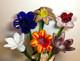 Set of 6 19 Long Stem Multi-Color Glass Flower Murano Hand Blown Glass #30