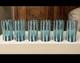 Set of 6 Alessandro Coppola Murano Glass Tumblers Green Swirl Indents Italy NEW