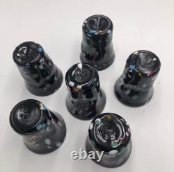 Set of 6 Hand-Blown Murano Glass Tumblers Multicolor With Certificate