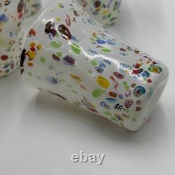 Set of 6 Hand-Blown Murano Glass Tumblers Multicolor With Certificate