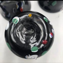 Set of 6 Hand-Blown Murano Glass Tumblers Multicolor With Certificate