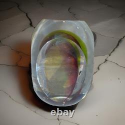 Signed Alessandro Moretti Murano/Pilgrim Sommerso Art Glass Paperweight 2.5Vase