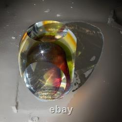 Signed Alessandro Moretti Murano/Pilgrim Sommerso Art Glass Paperweight 2.5Vase
