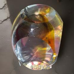 Signed Alessandro Moretti Murano/Pilgrim Sommerso Art Glass Paperweight 2.5Vase